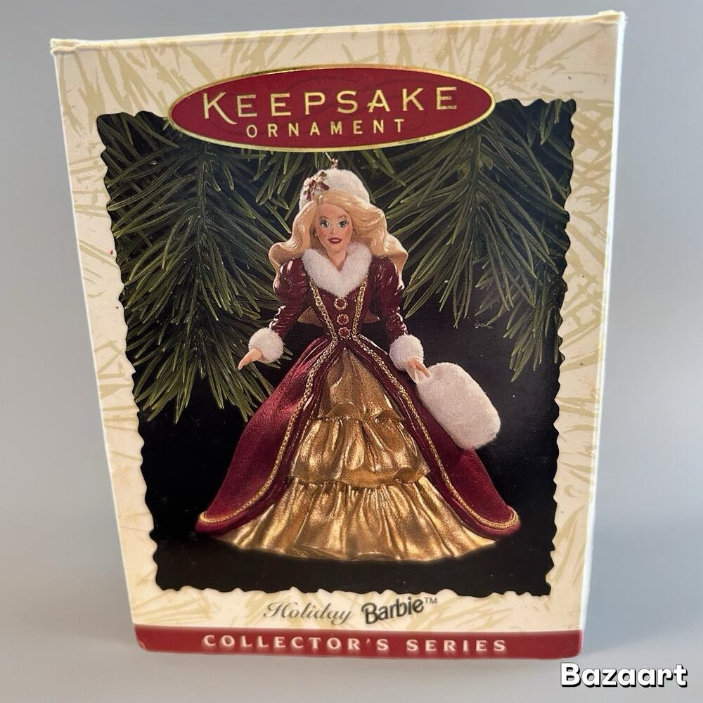 Vintage 1996 Hallmark Keepsake Holiday Barbie Ornament Collector Series QXI5371
